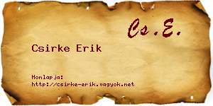 Csirke Erik névjegykártya